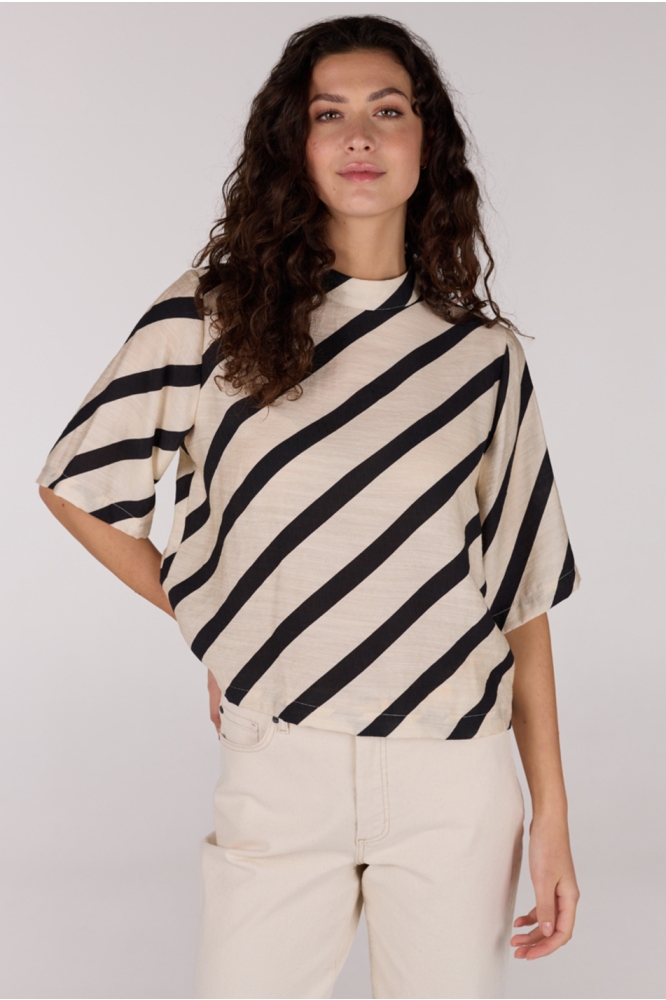 TEDDIE SS25 BLOUSE BS 116 SHORT 000131 SAND BLACK